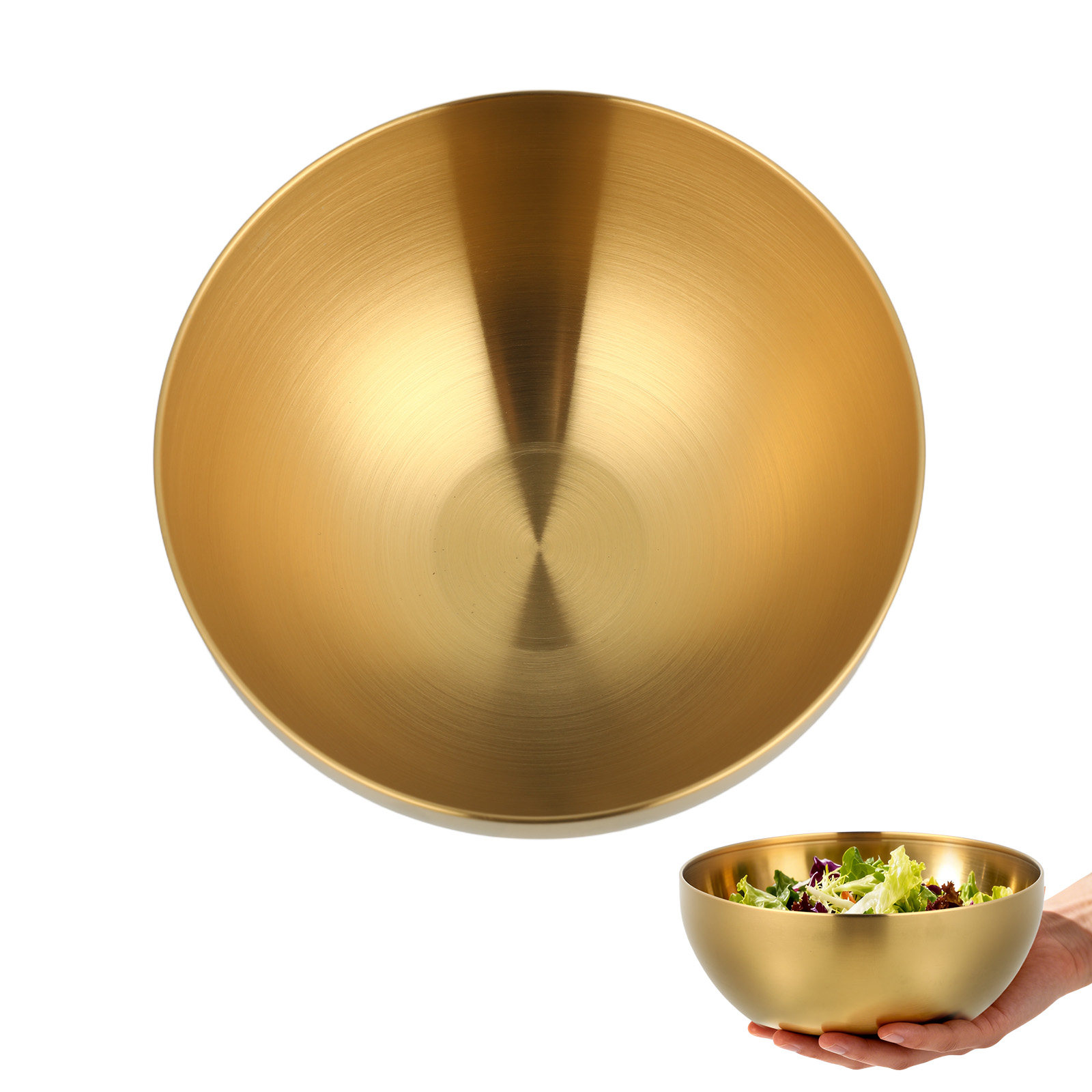 Food Storage Stainless Steel Containers - 2Pcs Stainless Steel Salad Bowl Rice