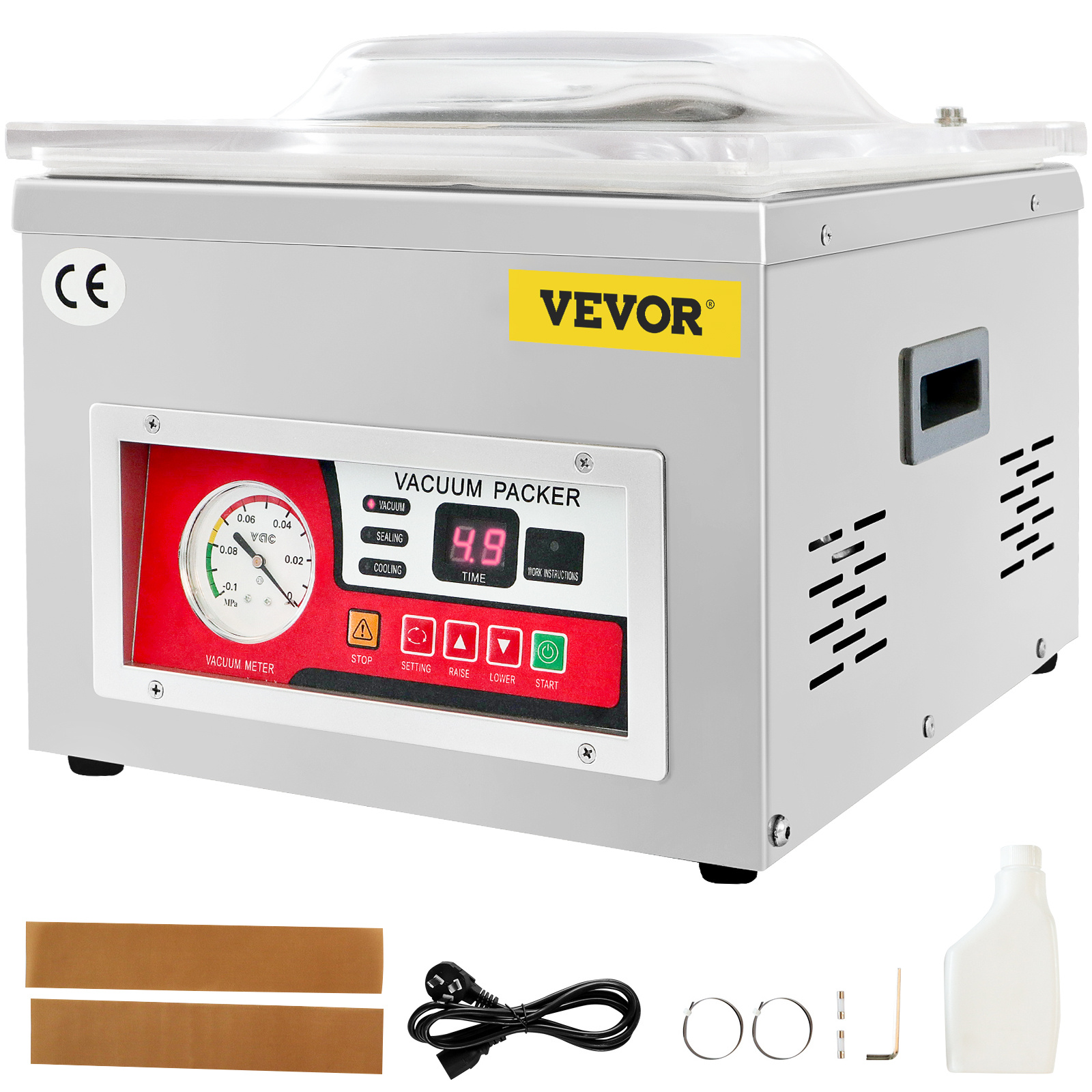 Food Storage Glass Round - Vacuum Sealer Machine with 6.5 m³/h