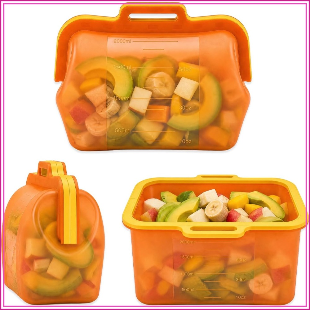 Food Storage Safe - Reusable Silicone Food Storage Bags, Stand