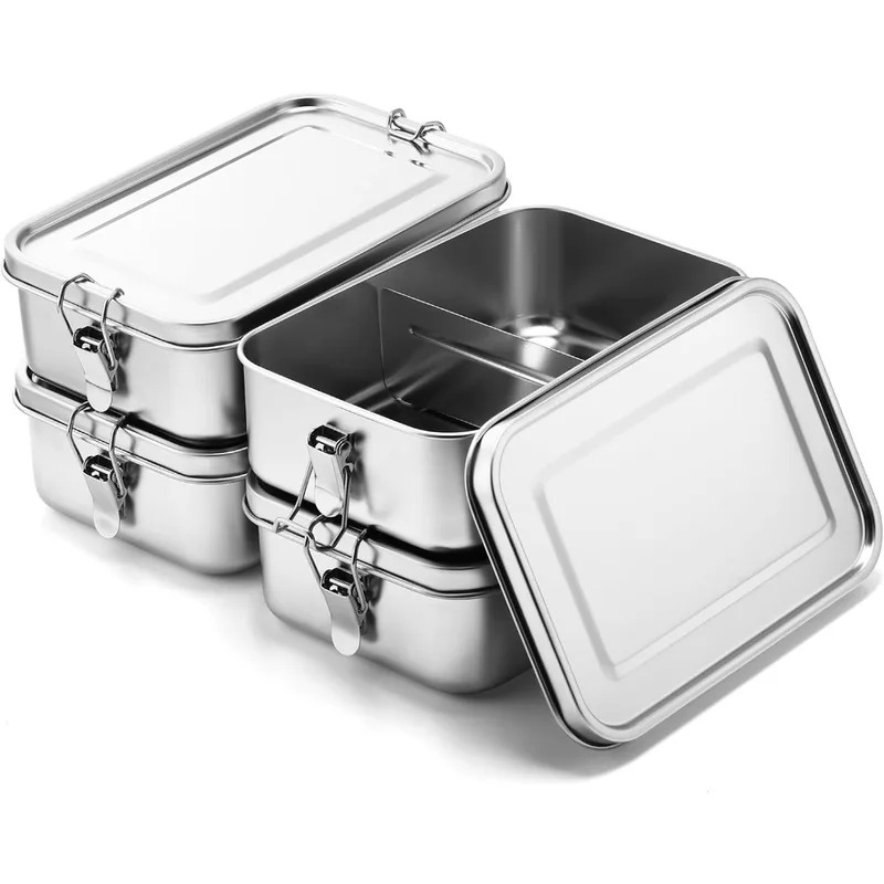 Food Storage Stainless Steel Containers - 304 Stainless Steel 1200/2400ml Lunch Box