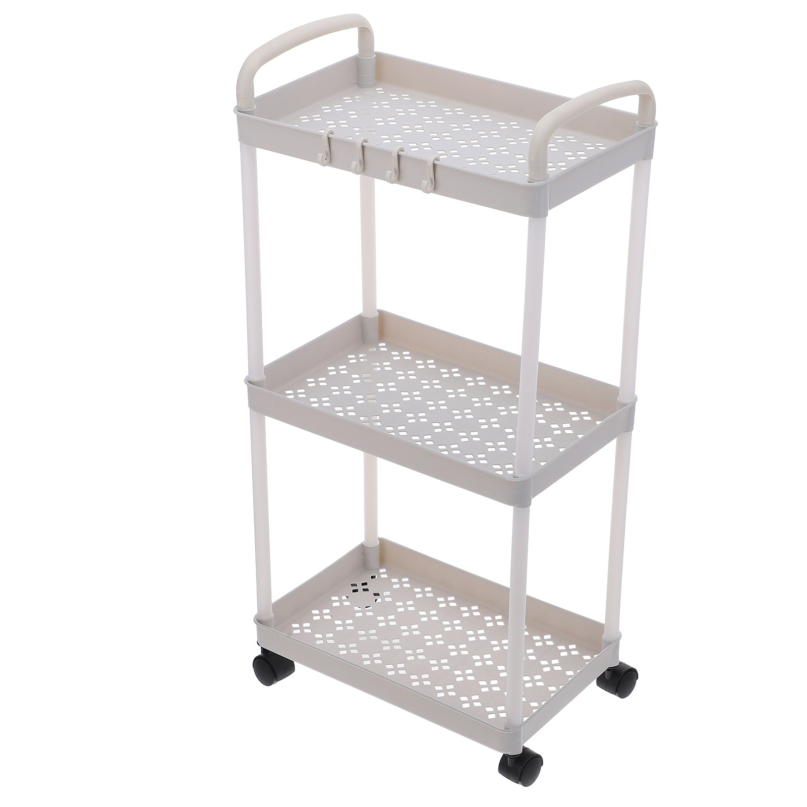 Food Storage With Wheels - 3 Tier Utility Cart Rolling Storage