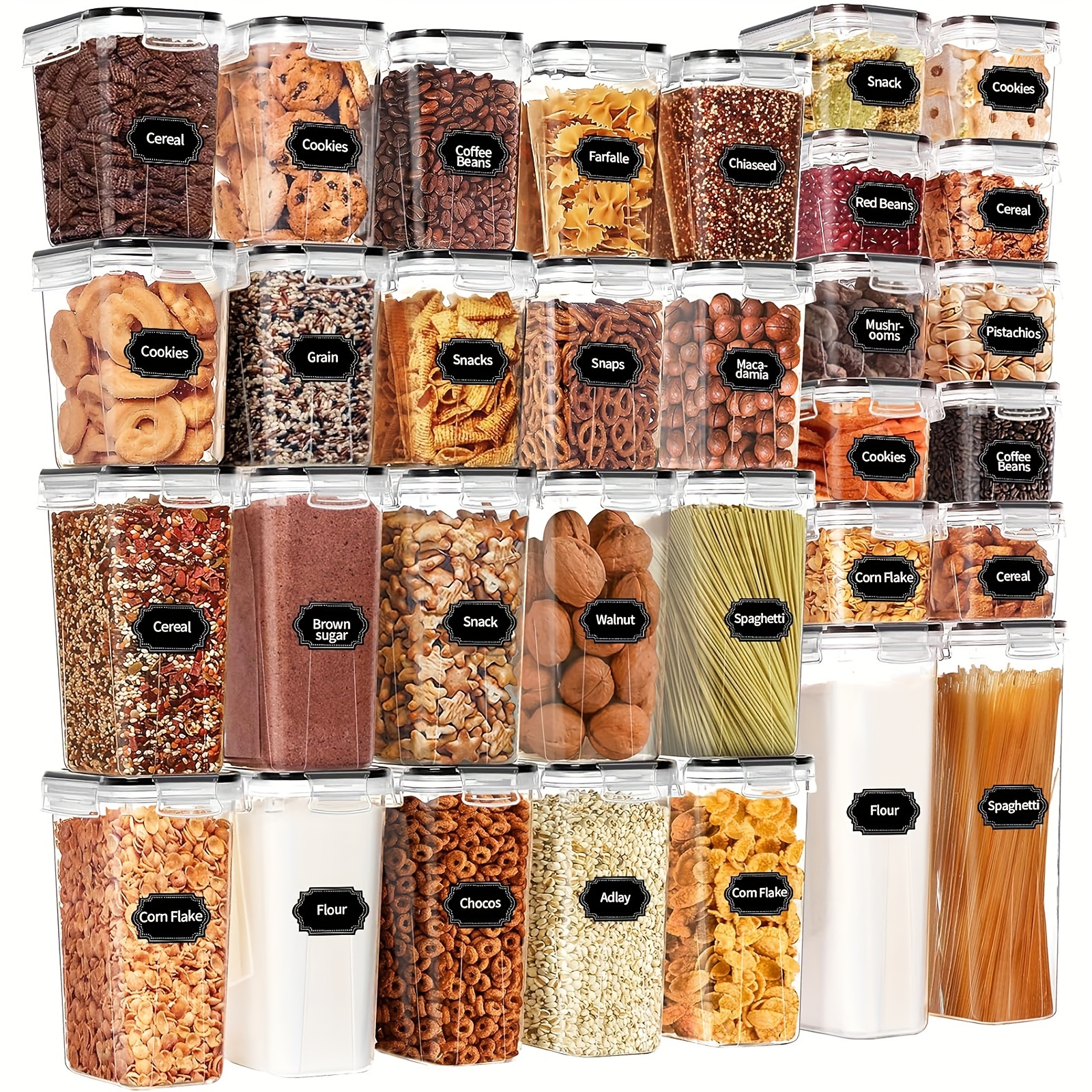 Food Storage Glass Round - Set of 64 Airtight Food Storage