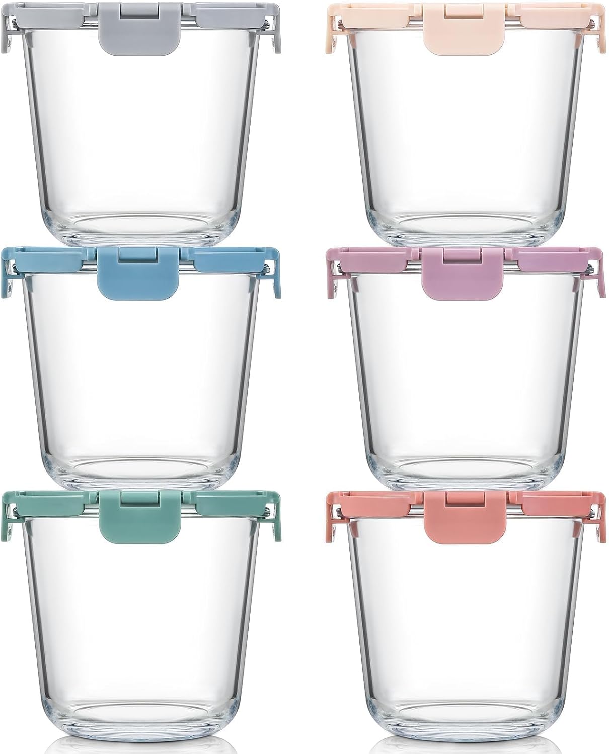 Food Storage Jar Set - [UPGRADED LID] 6 Sets 3 Cup/24oz