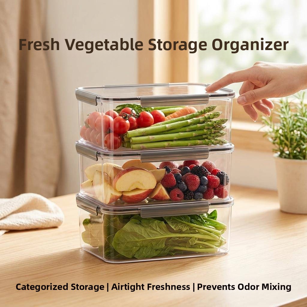 Food Storage And Temperature - Transparent Food Grade Refrigerator Vegetable Storage