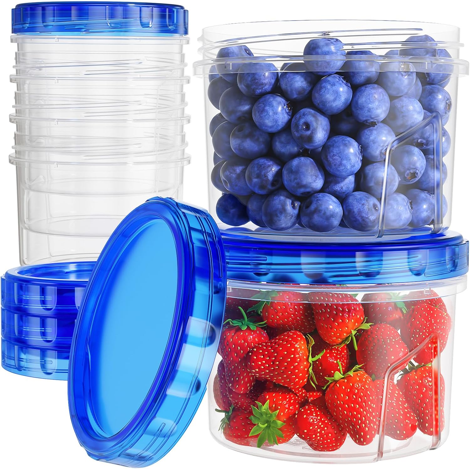 Food Storage Prep Containers - Freezer Storage Containers, [6 Pack-16 Oz]