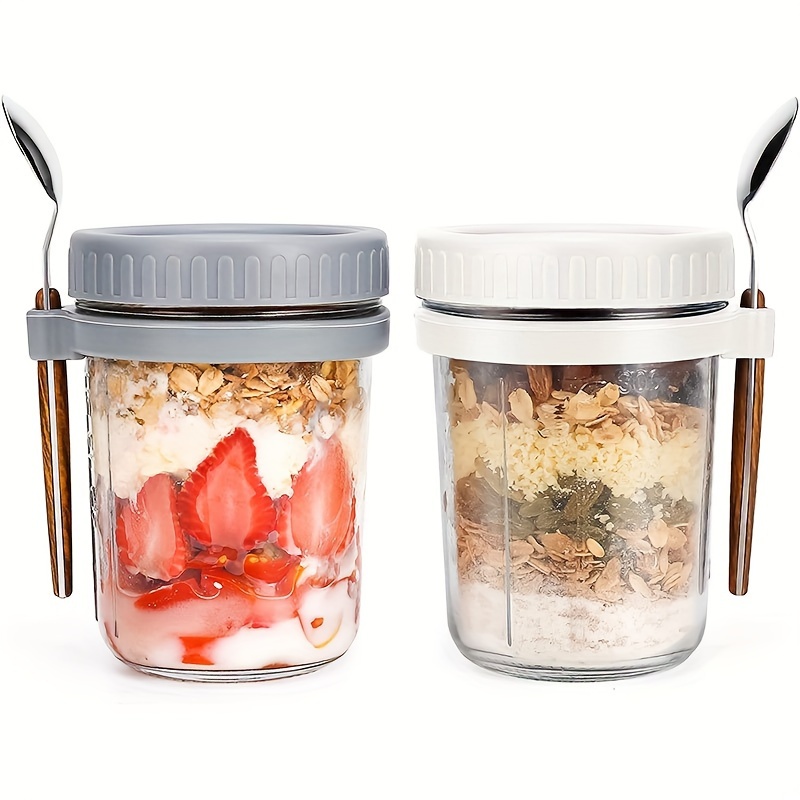 1pc/2pcs Glass Oatmeal Cup, Ov - Food Storage Jar Set 리뷰 및 가격