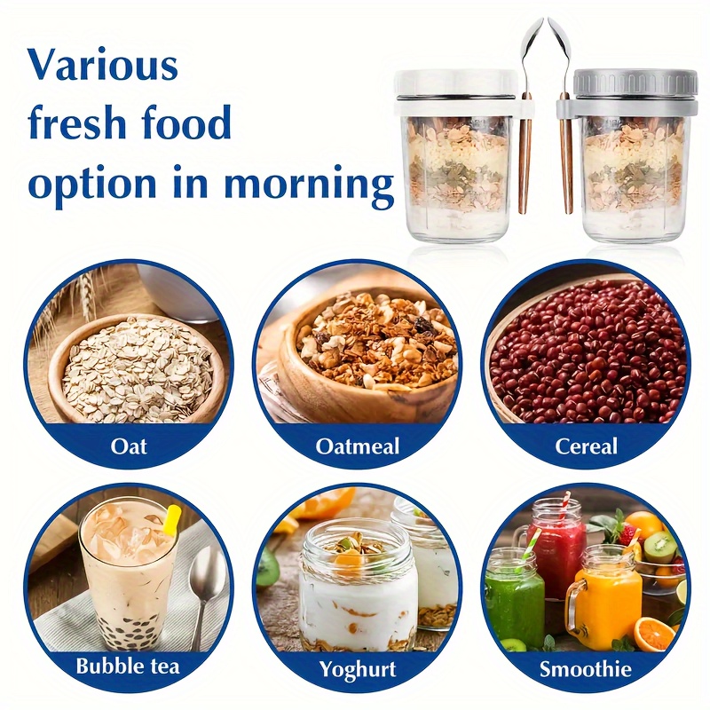 1pc/2pcs Glass Oatmeal Cup, Ov - Food Storage Jar Set 리뷰 및 가격
