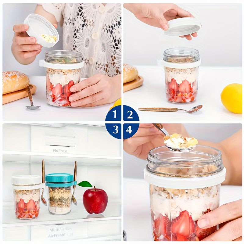 1pc/2pcs Glass Oatmeal Cup, Ov - Food Storage Jar Set 리뷰 및 가격