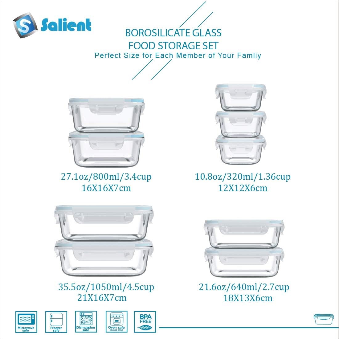 18-Piece Glass Food Storage Co - Food Storage Prep Containers 리뷰 및 가격