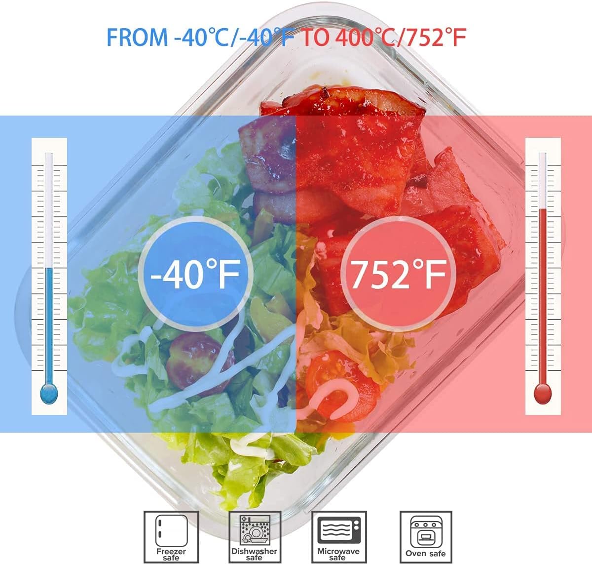 18-Piece Glass Food Storage Co - Food Storage Prep Containers 리뷰 및 가격