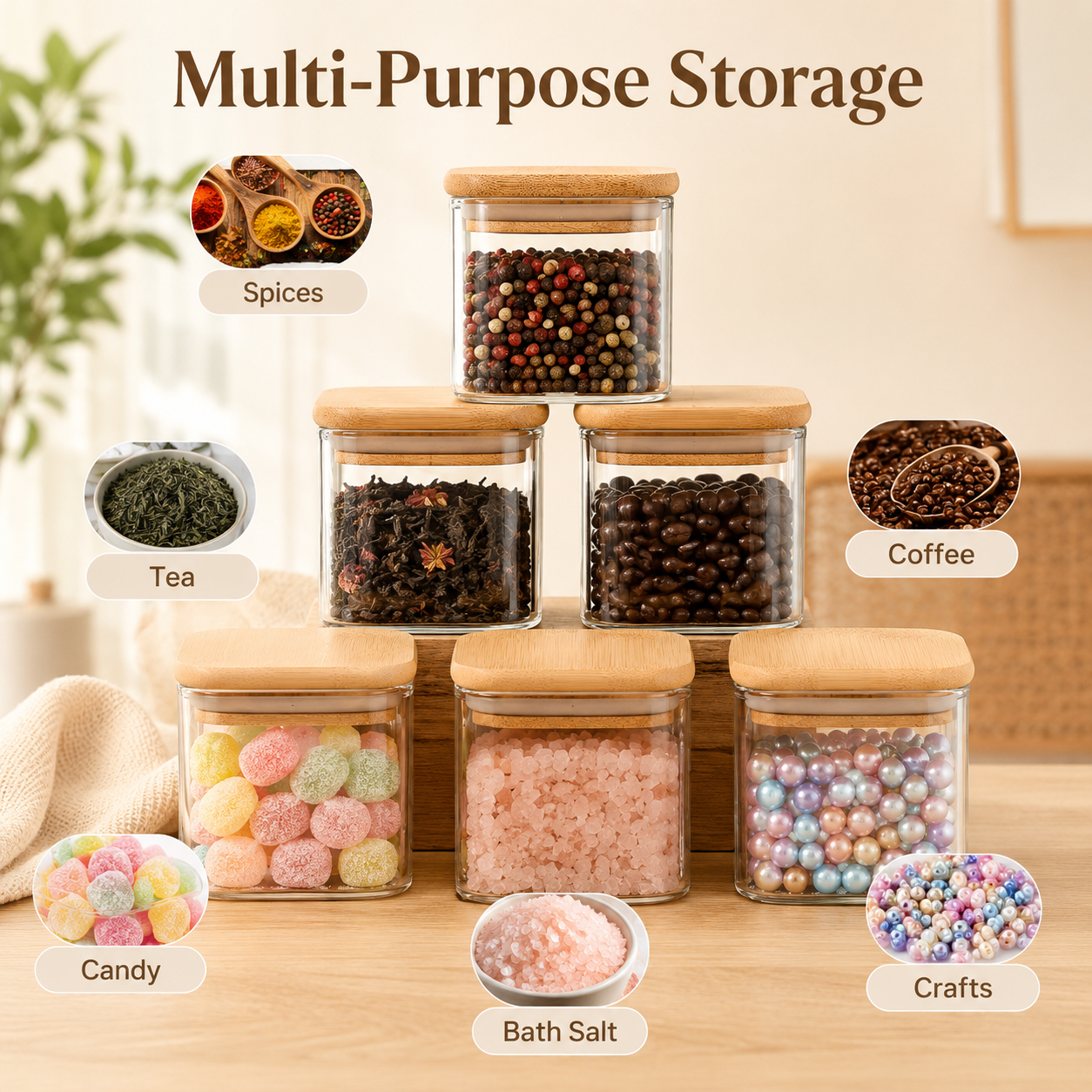 Glass jar with bamboo lid 120m - Food Storage Jar Glass 리뷰 및 가격