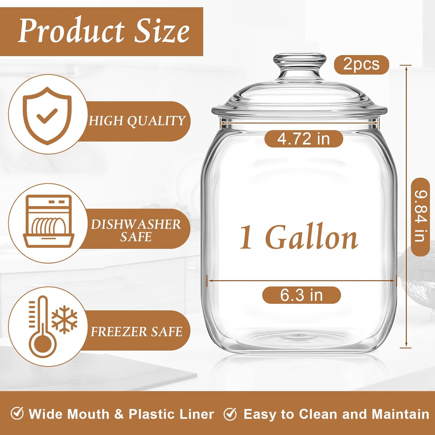 2 Pack Acrylic Cookie Candy Ja - Food Storage Jar Glass 리뷰 및 가격