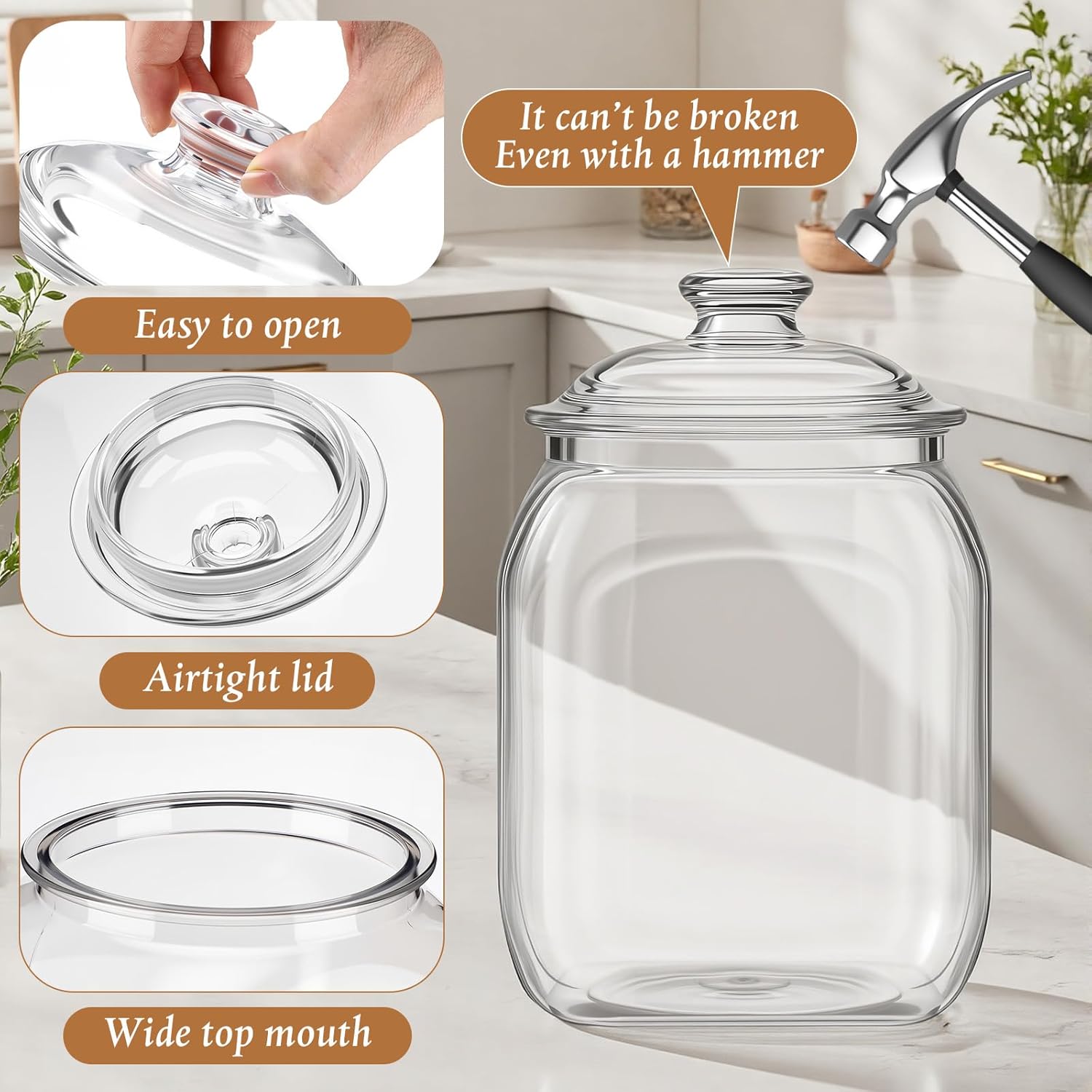 2 Pack Acrylic Cookie Candy Ja - Food Storage Jar Glass 리뷰 및 가격