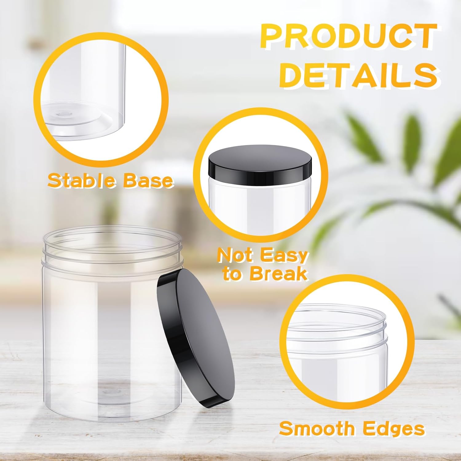 24 Pcs 16oz Plastic Jars with  - Food Storage Jar Glass 리뷰 및 가격