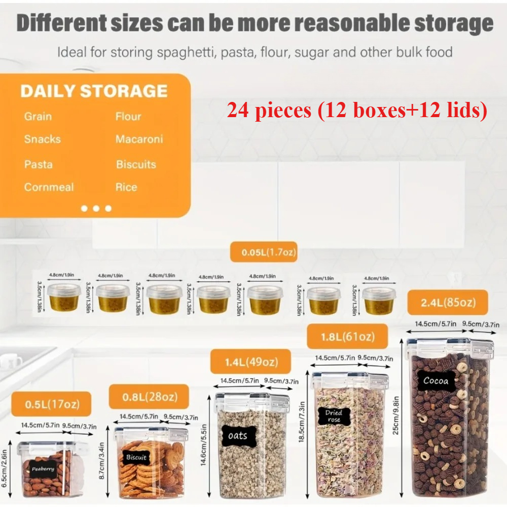 24Pcs Food Storage Containers  - Food Storage System 리뷰 및 가격