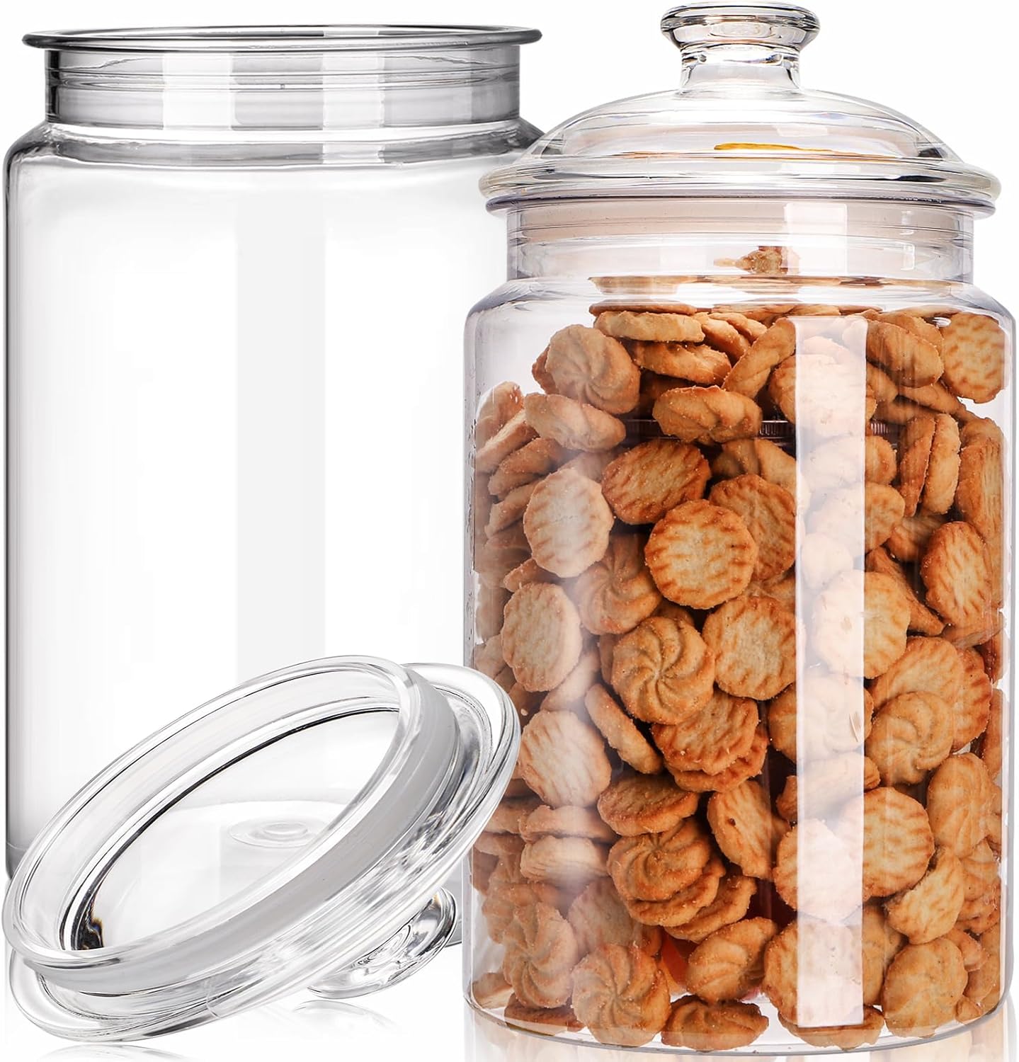 2 Pack 130 oz Large Cookie Jar - Food Storage Jar Glass 리뷰 및 가격