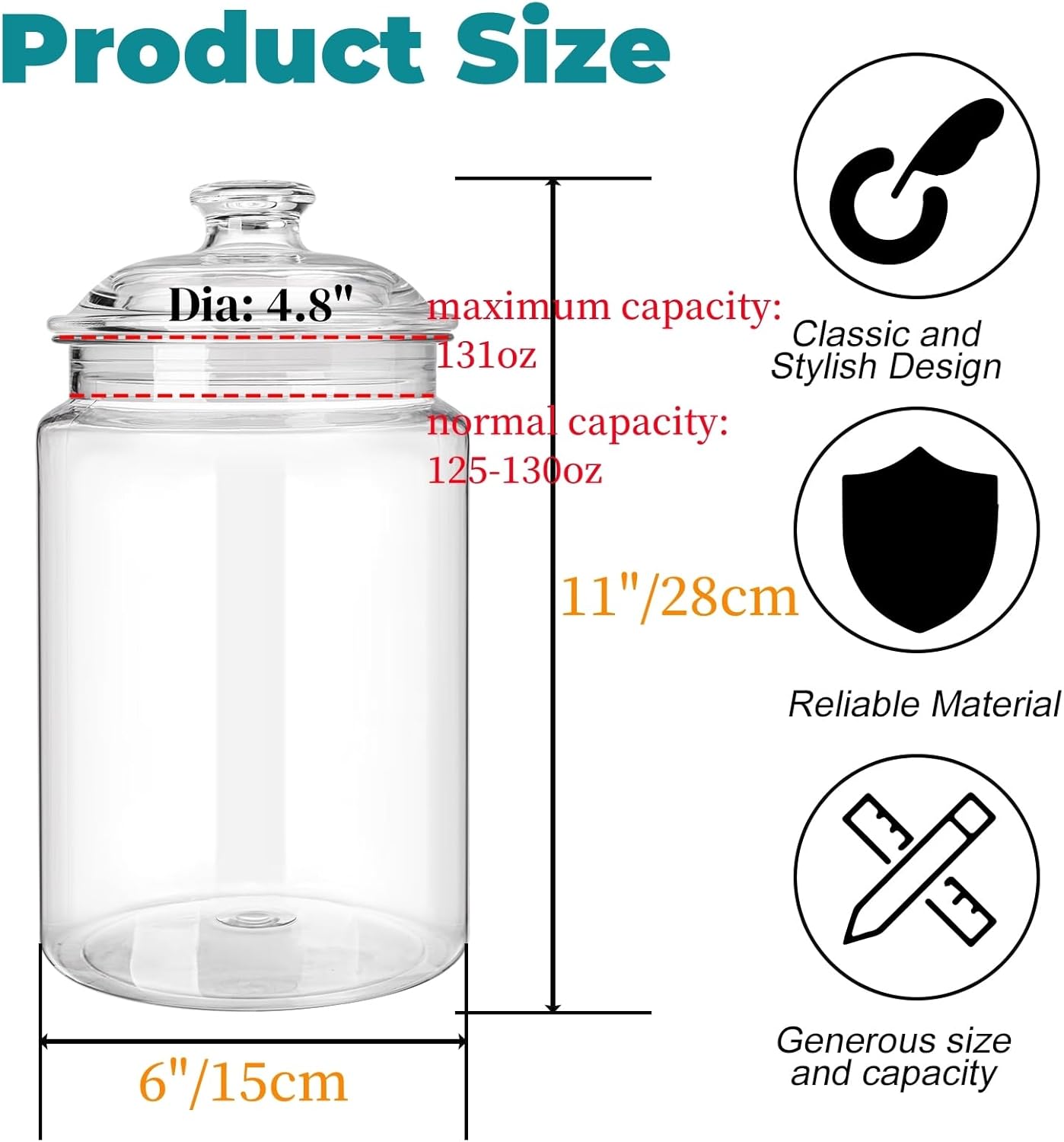 2 Pack 130 oz Large Cookie Jar - Food Storage Jar Glass 리뷰 및 가격