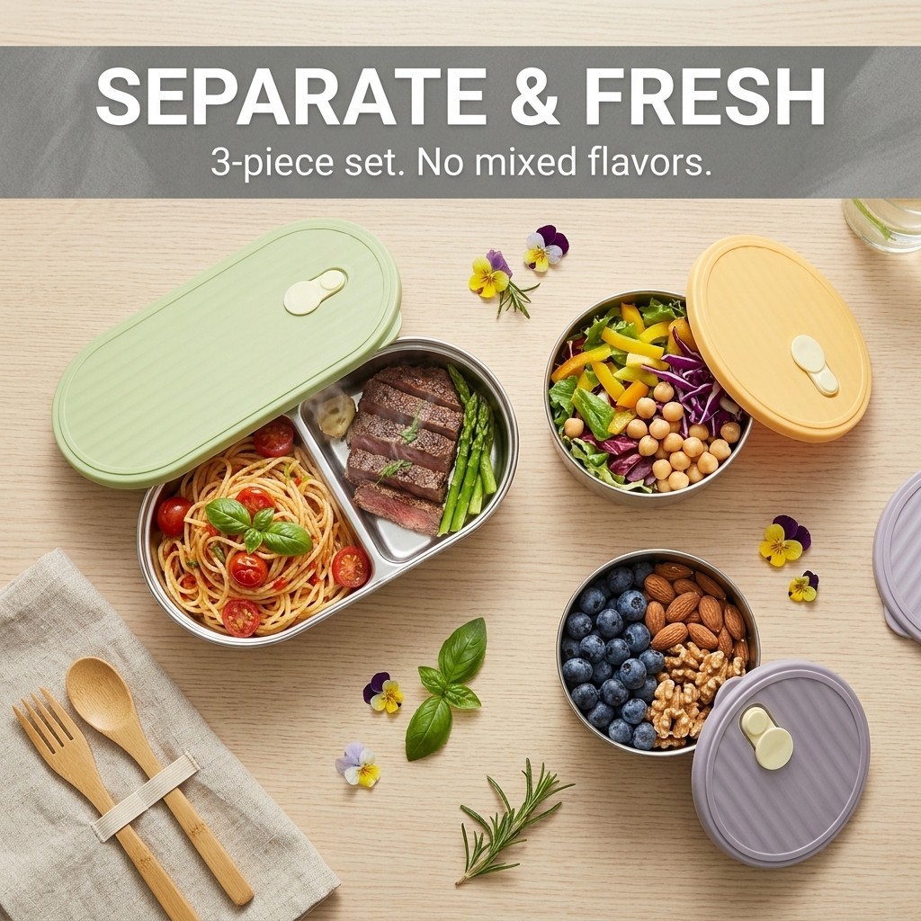 Microwavable 304 Stainless Ste - Food Storage Jar Set 리뷰 및 가격
