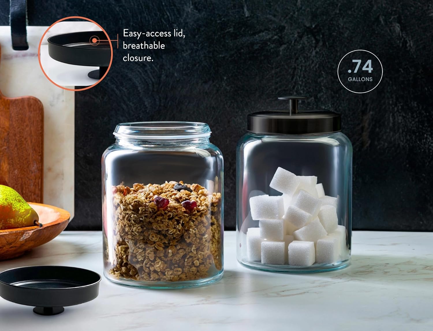 Glass Kitchen Canister Set, Fo - Food Storage Jar Set 리뷰 및 가격