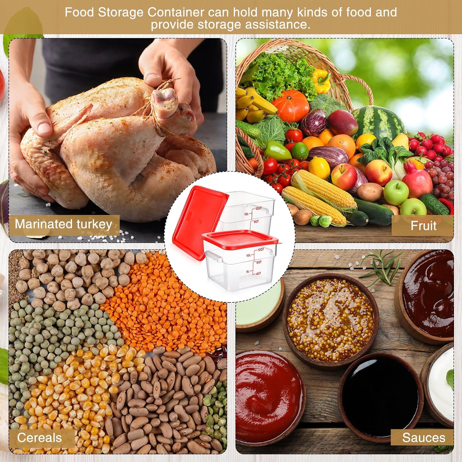 Clear Square Food Storage Cont - Food Storage 12 Qt 리뷰 및 가격