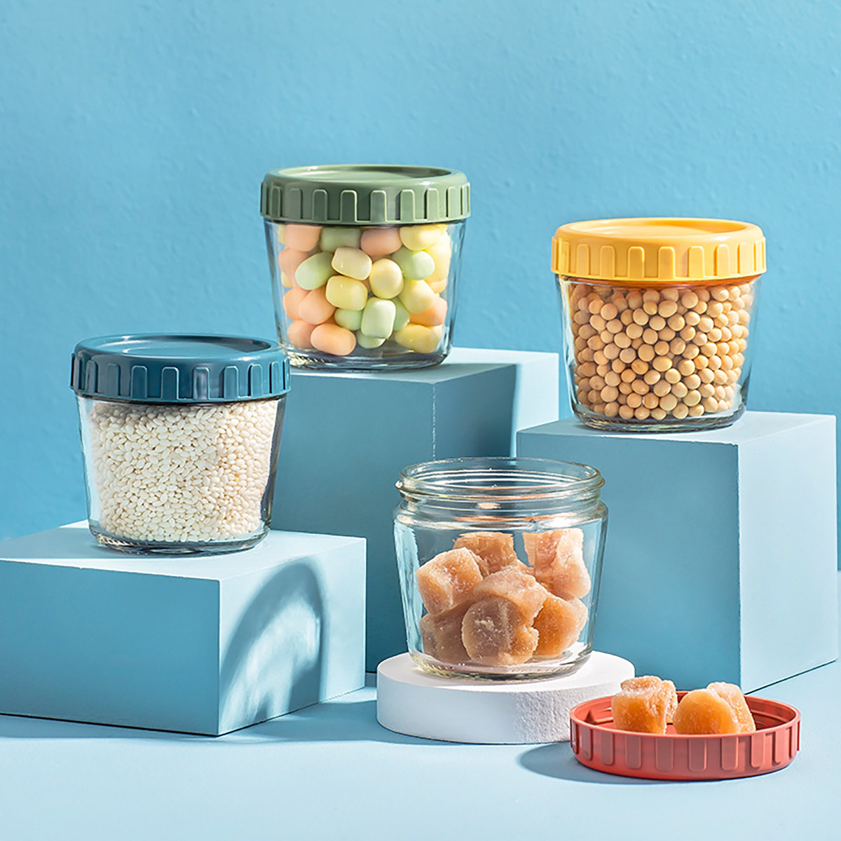 1Set Sealed Glass Food Storage - Food Storage Jar Glass 리뷰 및 가격