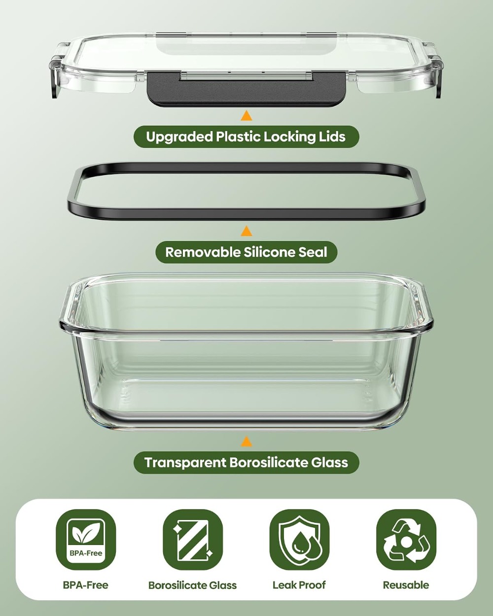 40 PCS Glass Food Storage Cont - Food Storage Prep Containers 리뷰 및 가격