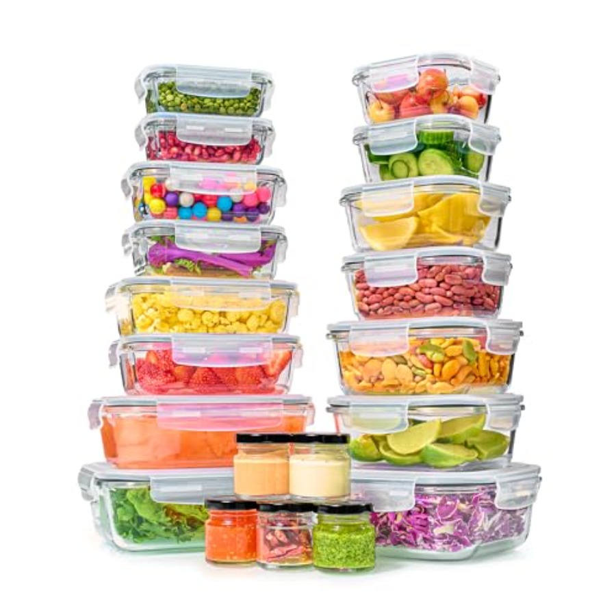 40pc Set Glass Food Storage Co - Food Storage Prep Containers 리뷰 및 가격