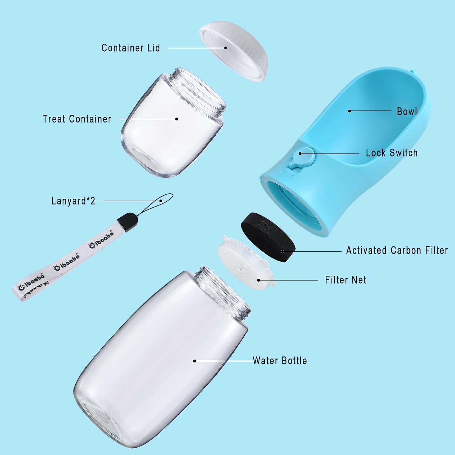 Dog Water Bottle with Food Con - Food Storage Necessities 리뷰 및 가격