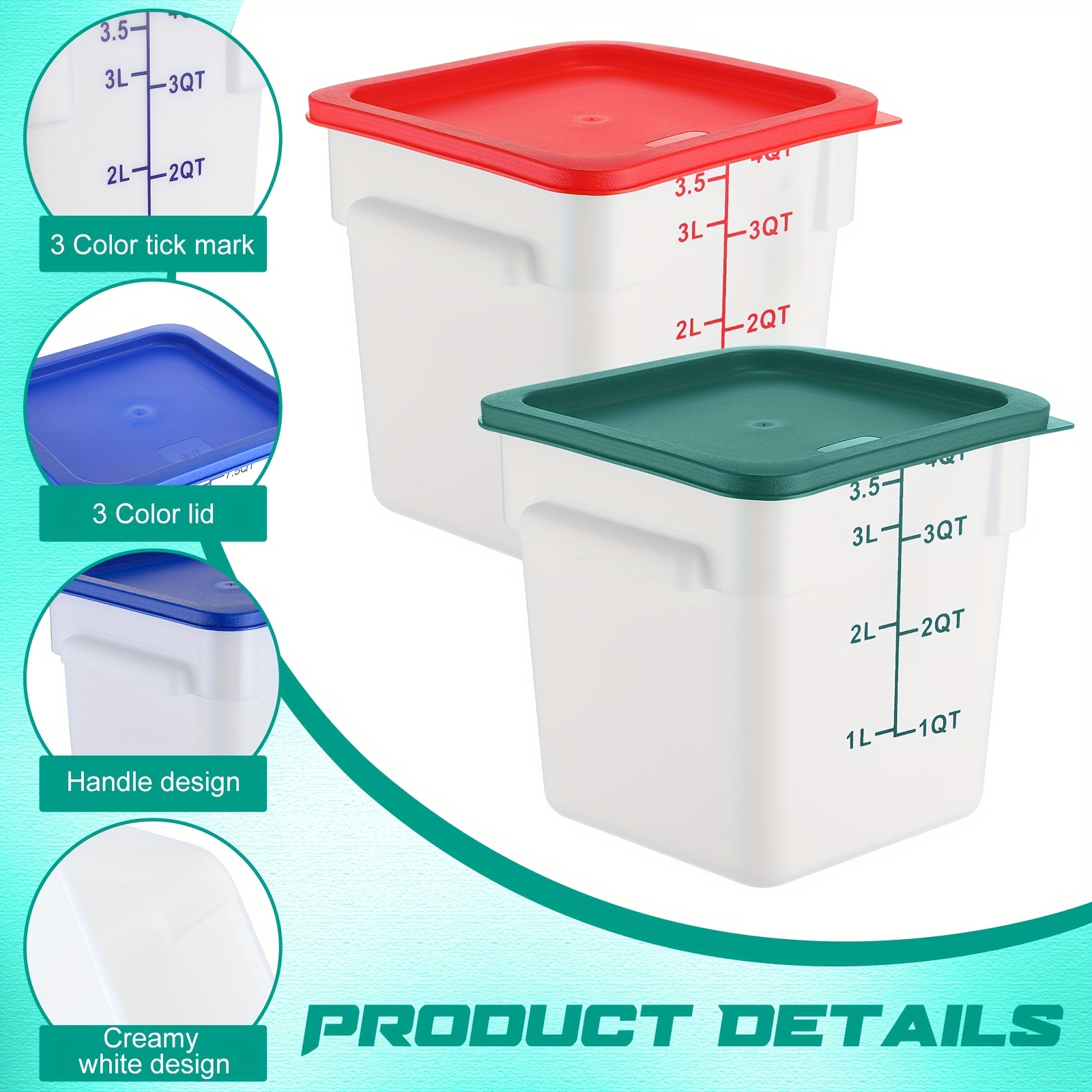 6-Piece 4-Quart Square Food St - Food Storage 4 Quart 리뷰 및 가격