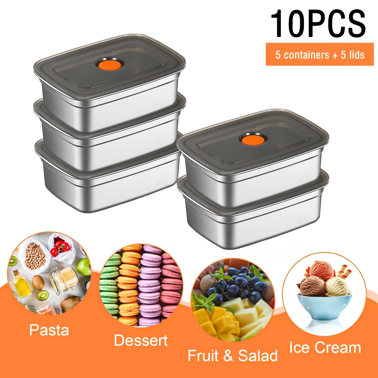 10-Piece Stainless Steel Food  - Food Storage Stainless Steel Containers 리뷰 및 가격