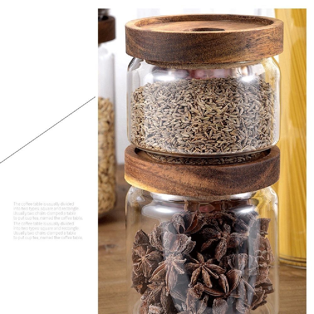 Multi-Use Wooden Lid Glass Foo - Food Storage Glass Round 리뷰 및 가격