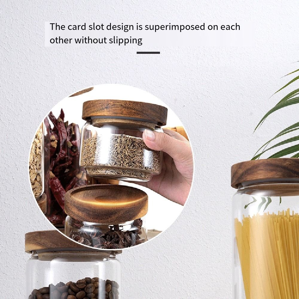 Multi-Use Wooden Lid Glass Foo - Food Storage Glass Round 리뷰 및 가격