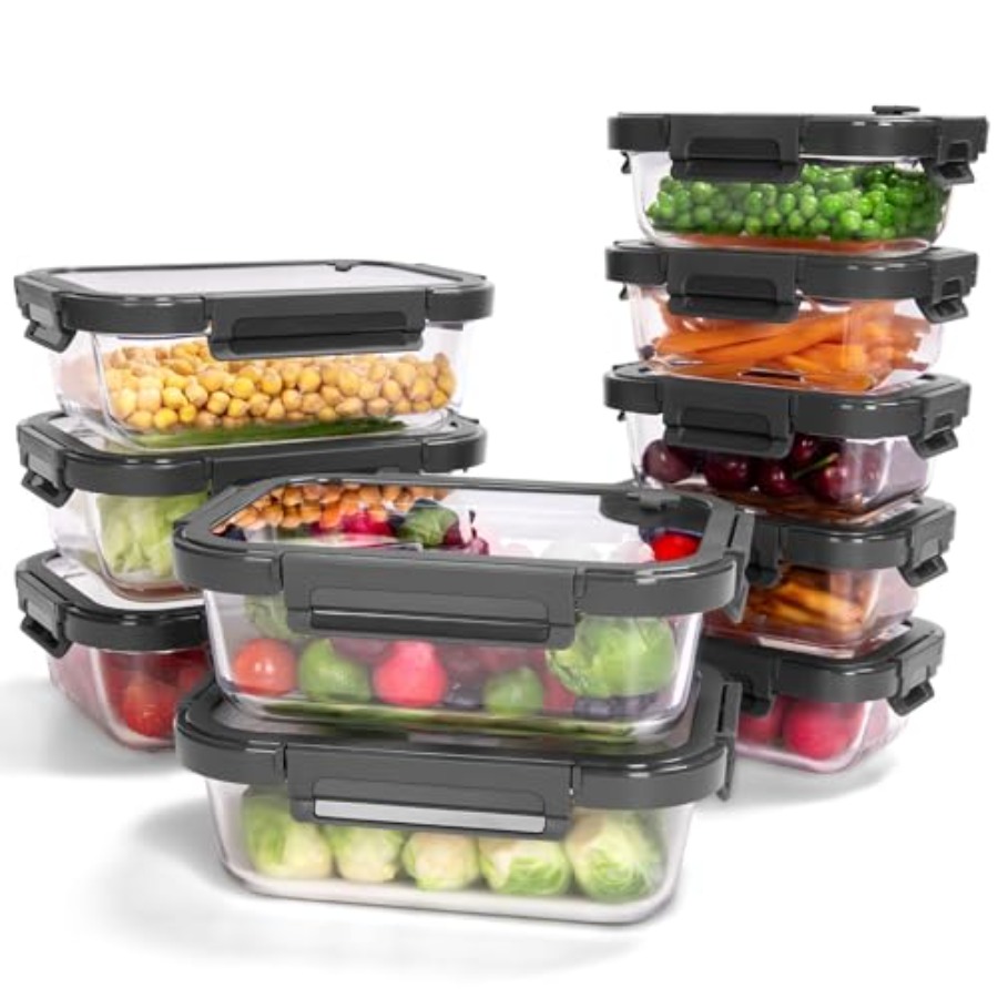 10-Pack Glass Food Storage Con - Food Storage Safe 리뷰 및 가격
