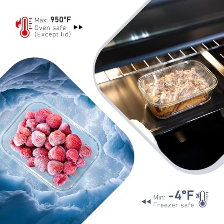 10-Pack Glass Food Storage Con - Food Storage Safe 리뷰 및 가격