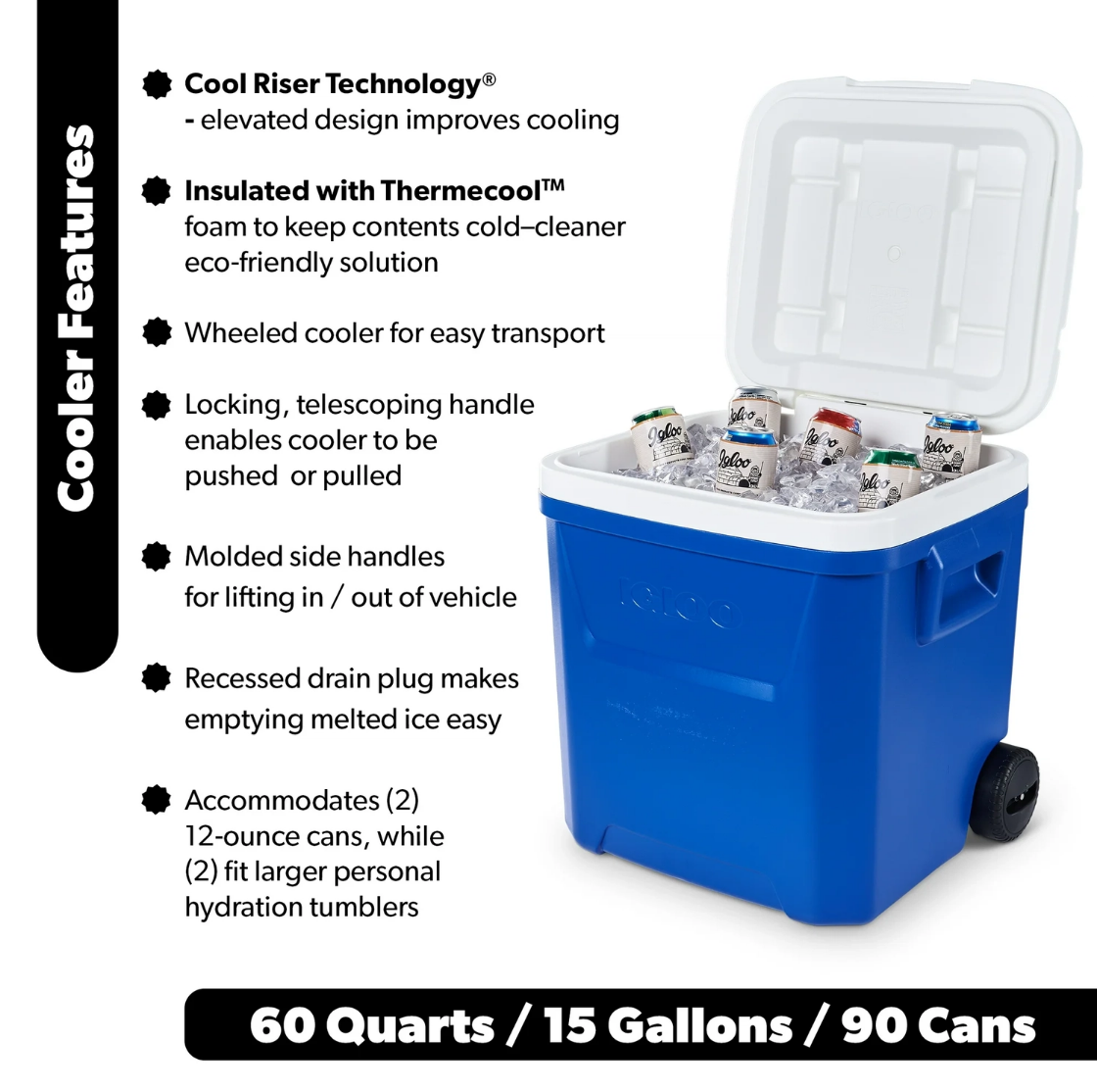 60 QT Blue Laguna Wheeled Hard - Food Storage With Wheels 리뷰 및 가격