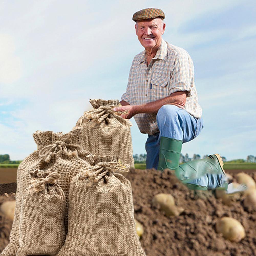 Burlap Potato Sacks Jute Potat - Food Storage In Roots 리뷰 및 가격