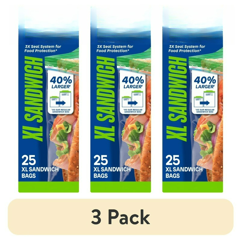 (3 pack) Brand XL Sandwich Bag - Food Storage Technology 리뷰 및 가격