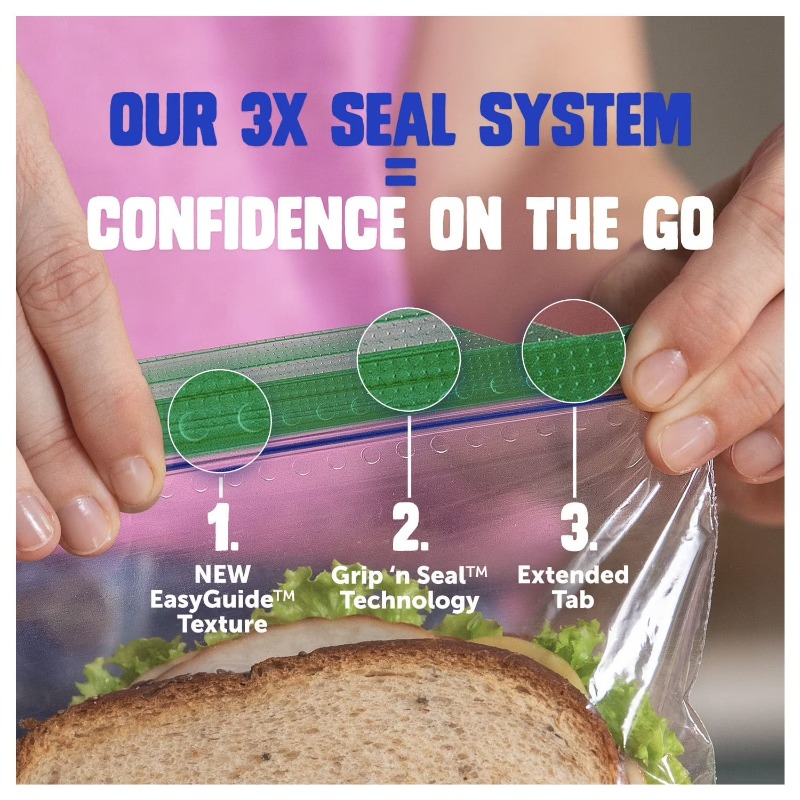 (3 pack) Brand XL Sandwich Bag - Food Storage Technology 리뷰 및 가격