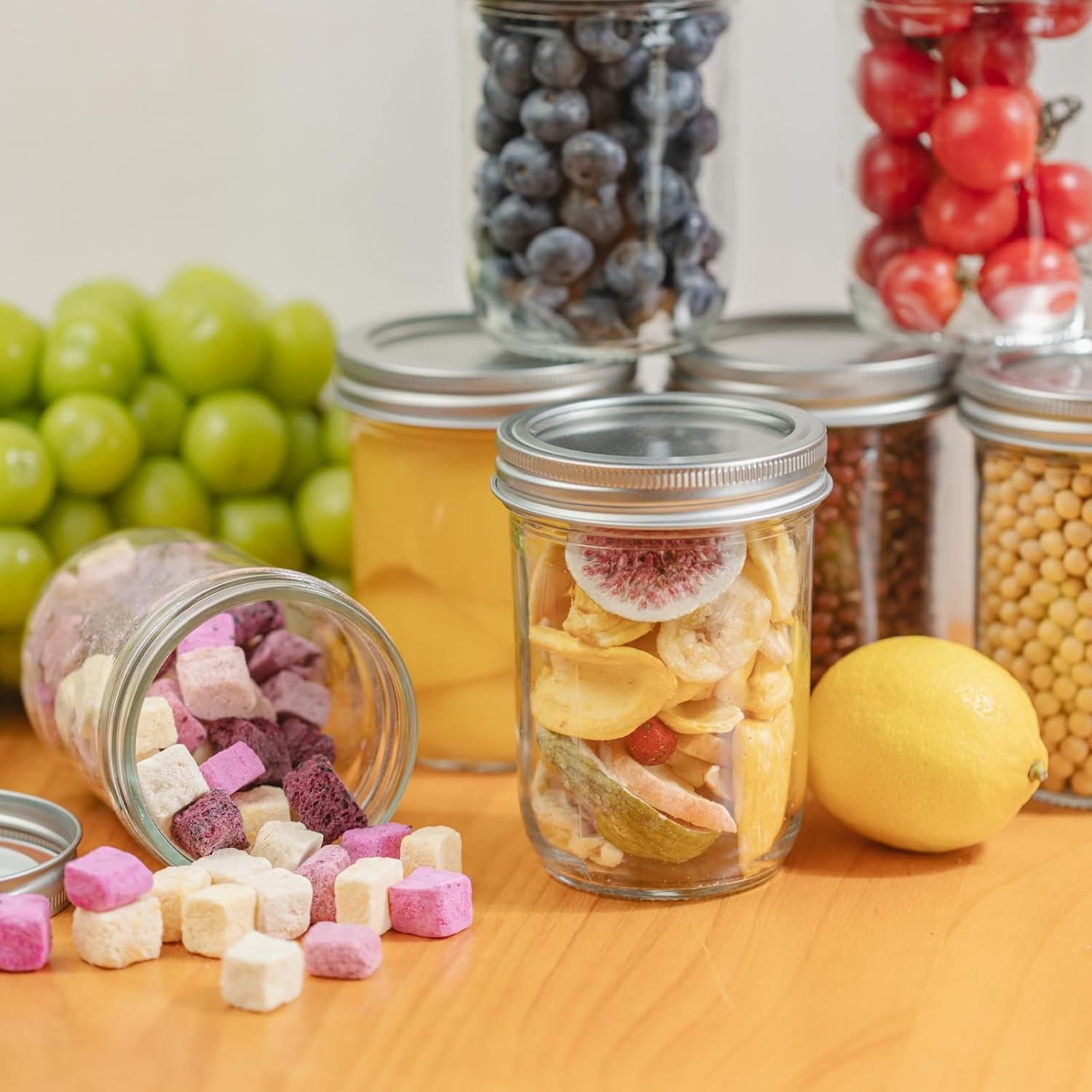 12 Pack 16 oz Wide Mouth Clear - Food Storage Jar Glass 리뷰 및 가격