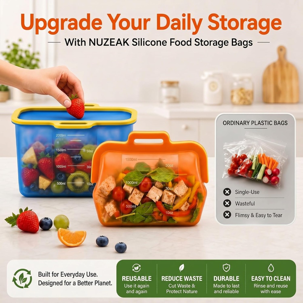Reusable Silicone Food Storage - Food Storage Safe 리뷰 및 가격