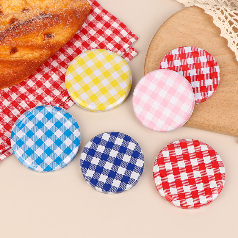 10 Pcs Colorful Lattice Jam Ja - Food Storage Glass Round 리뷰 및 가격