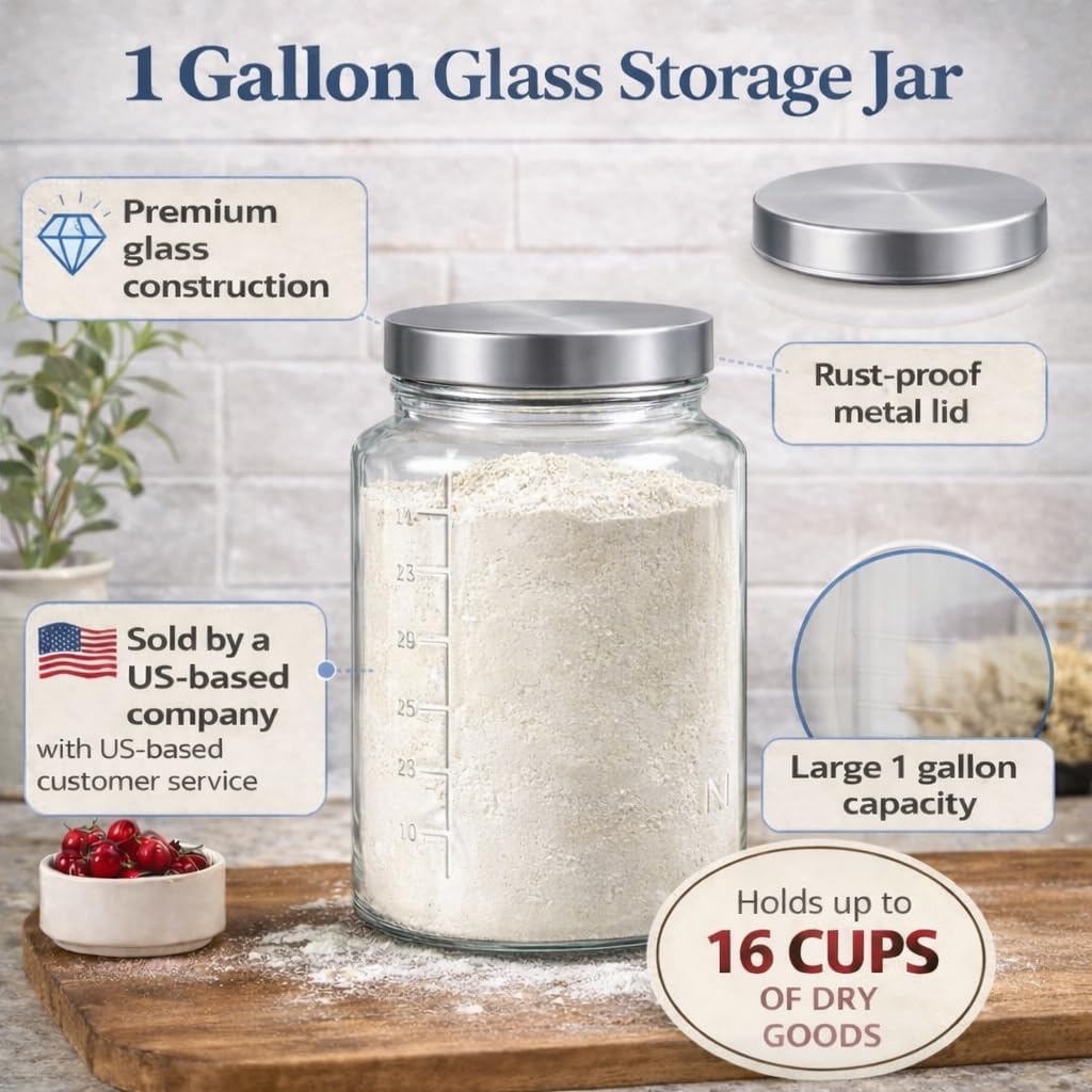 Extra Large    Jar - 1 Gallon  - Food Storage Jar Glass 리뷰 및 가격