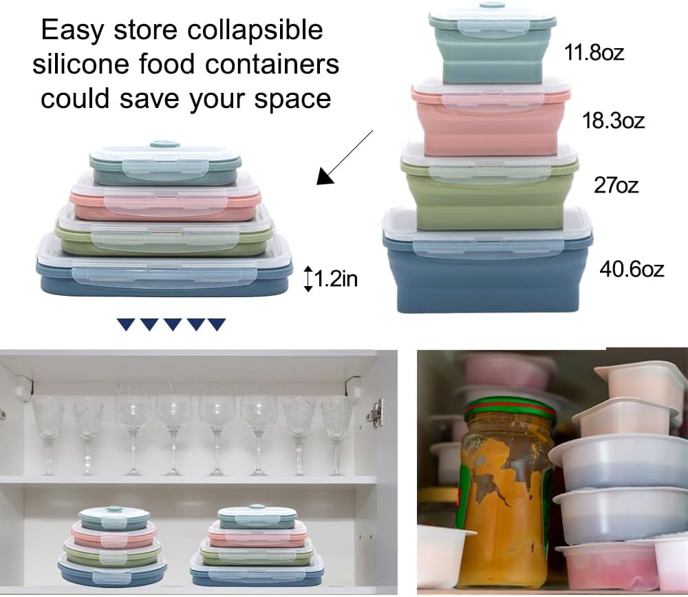 Collapsible Silicone Food Stor - Food Storage Jar Set 리뷰 및 가격