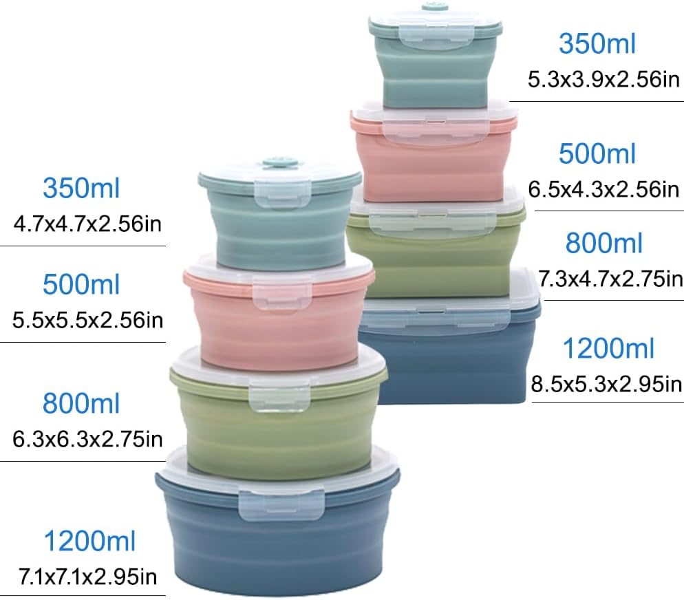Collapsible Silicone Food Stor - Food Storage Jar Set 리뷰 및 가격