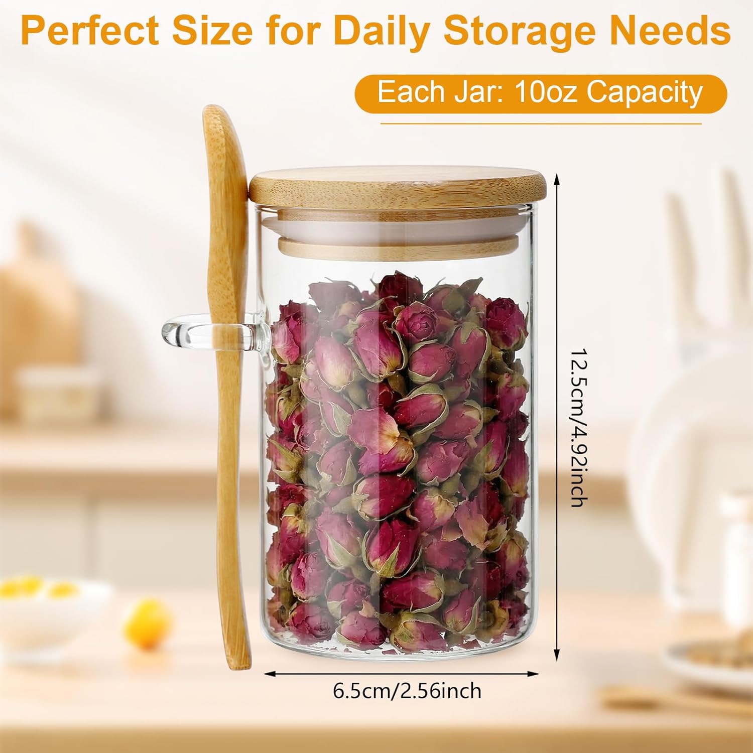 10 Pack Glass Jars with Bamboo - Food Storage Jar Set 리뷰 및 가격