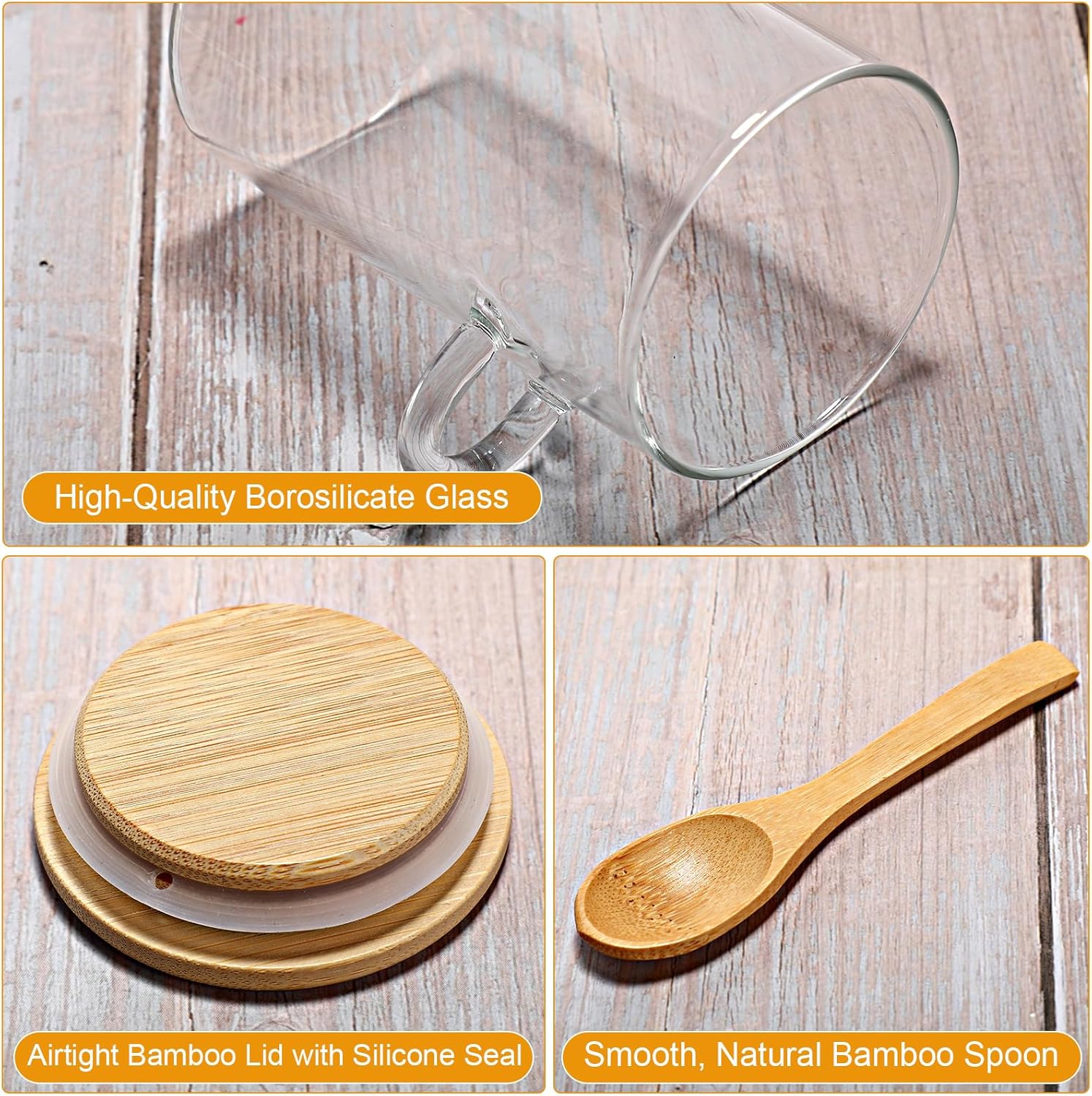 10 Pack Glass Jars with Bamboo - Food Storage Jar Set 리뷰 및 가격