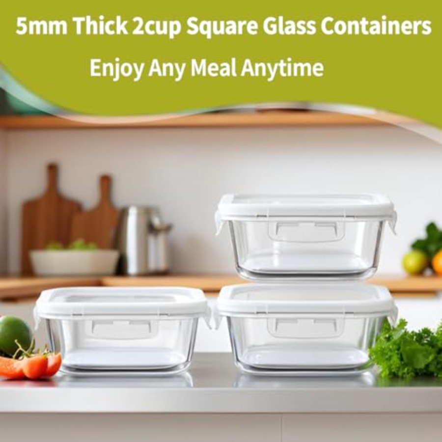 16oz Square Glass Food Storage - Food Storage Prep Containers 리뷰 및 가격