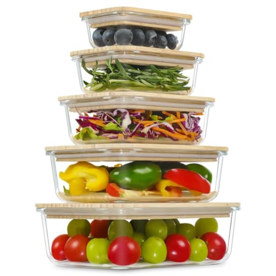 Glass Containers with Bamboo L - Food Storage Prep Containers 리뷰 및 가격