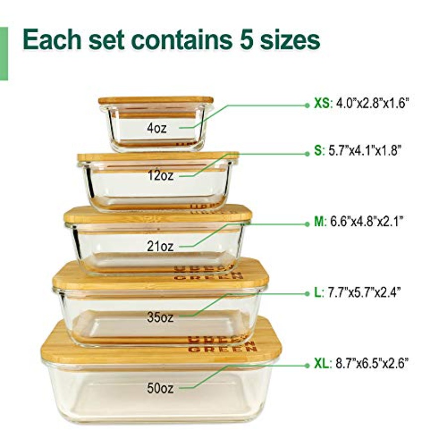Glass Containers with Bamboo L - Food Storage Prep Containers 리뷰 및 가격