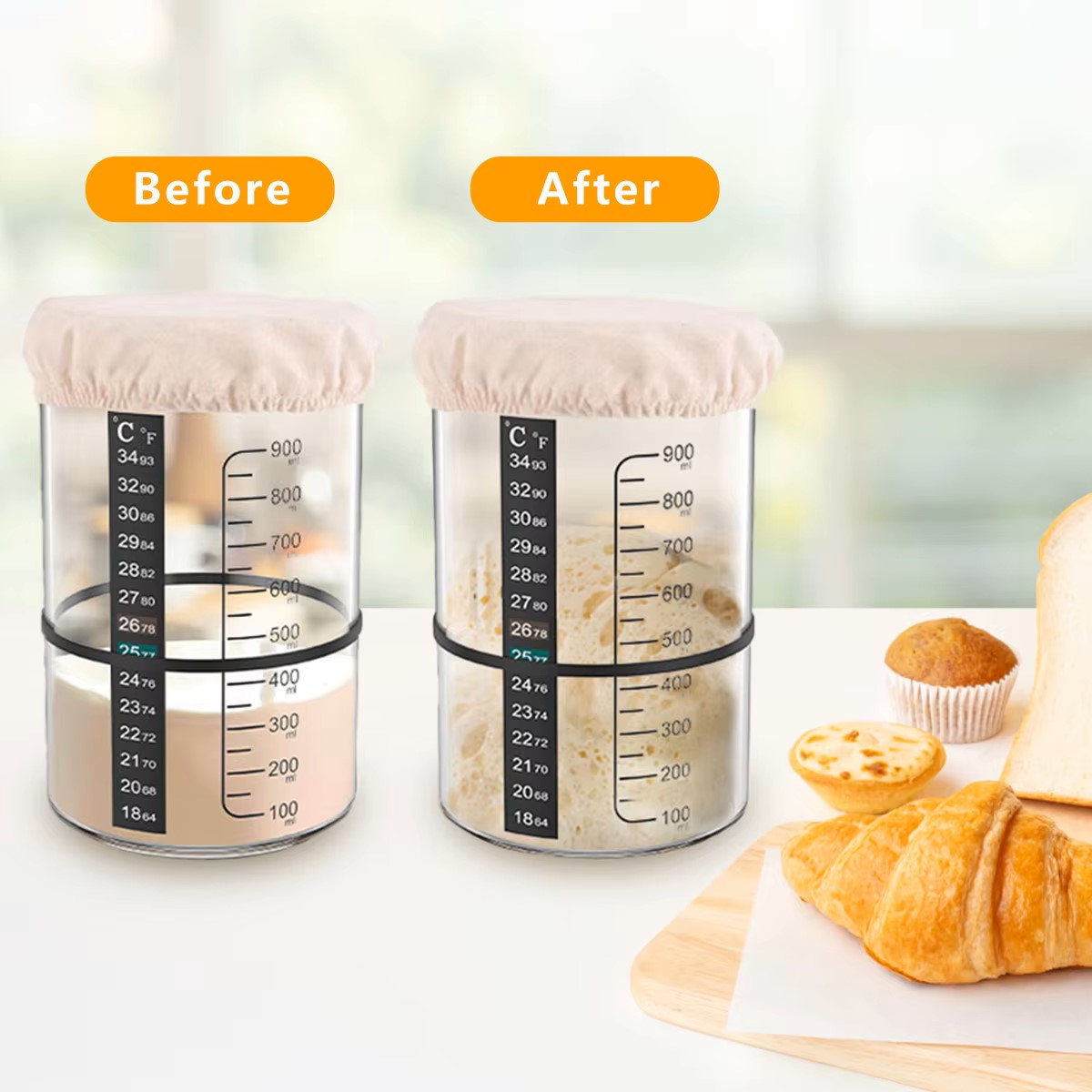 1500/900ml Sourdough Starter J - Food Storage Jar Set 리뷰 및 가격